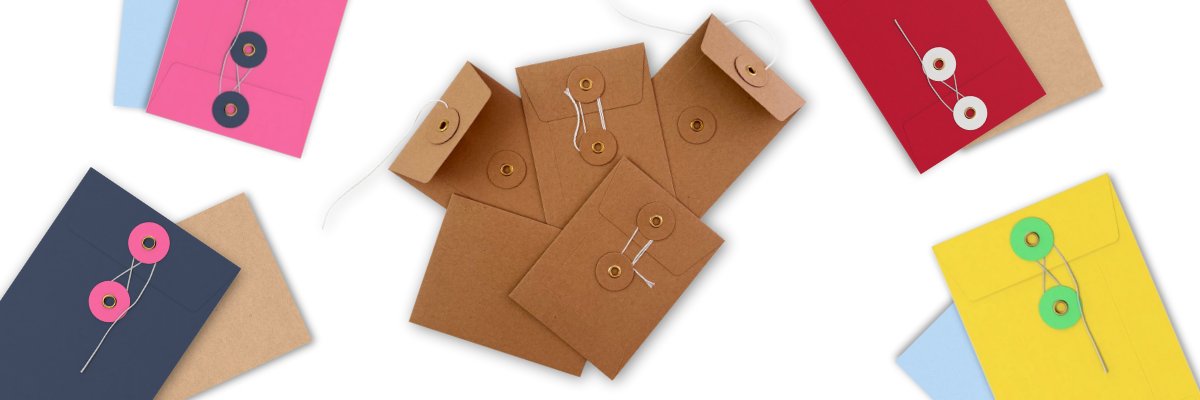 Enveloppes à rondelle et ficelle
