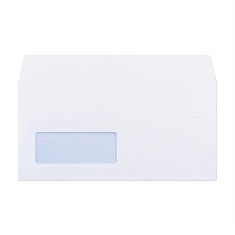 Enveloppe blanche avec impression intérieure – fenêtre 110x220 mm (DL) 90gr/m²