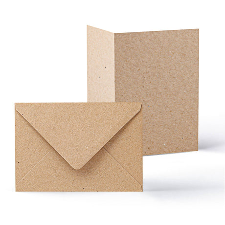 Cartes et enveloppes kraft - lot