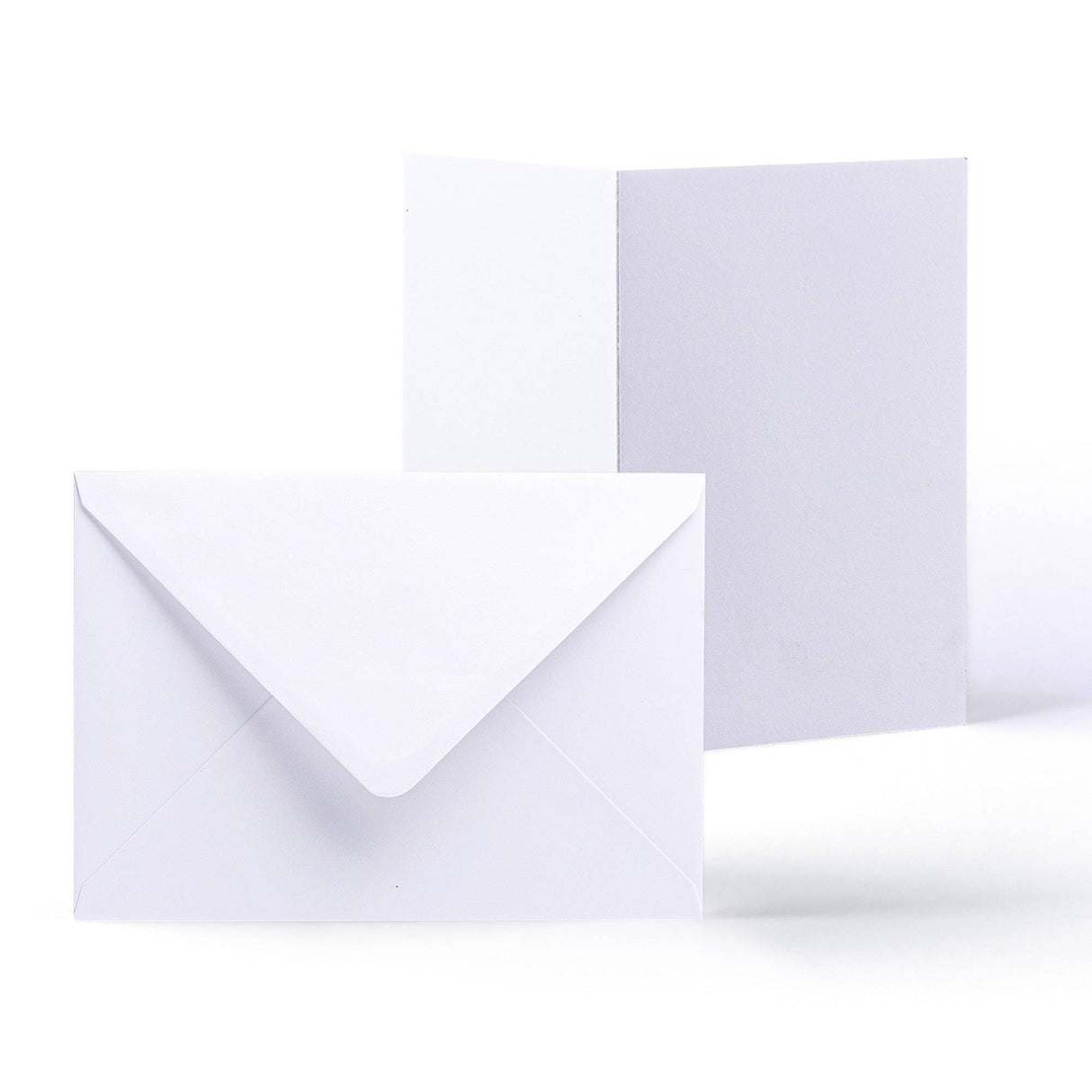 Cartes et enveloppes blanches à texture lisse – lot