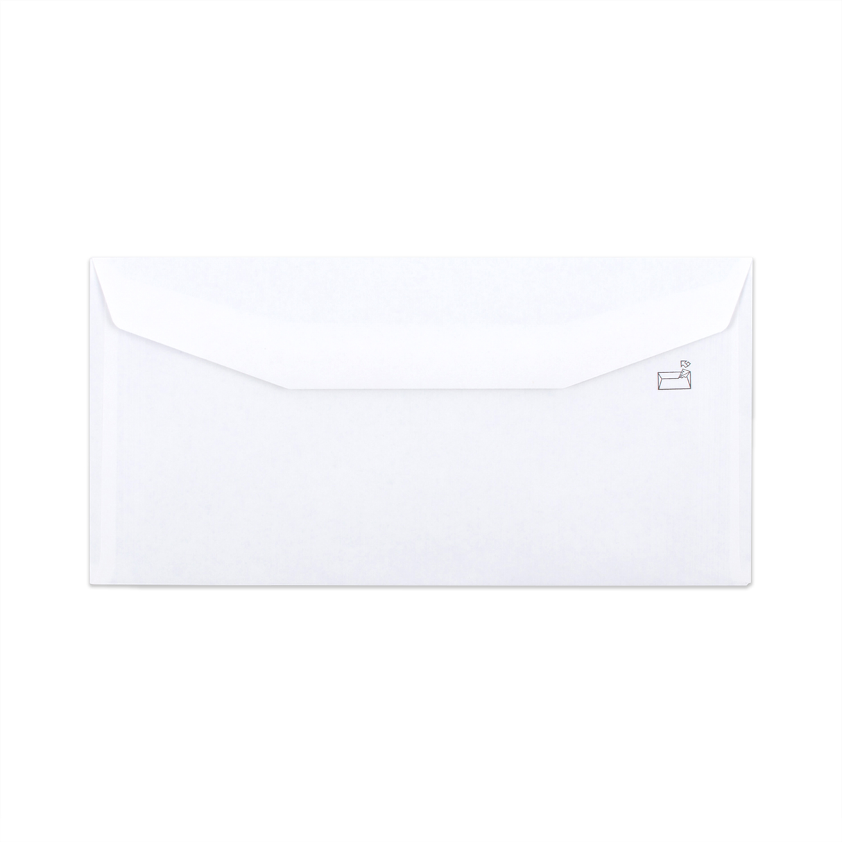 Enveloppe blanche avec impression intérieure – fenêtre 110x220mm (DL) 80gr/m²