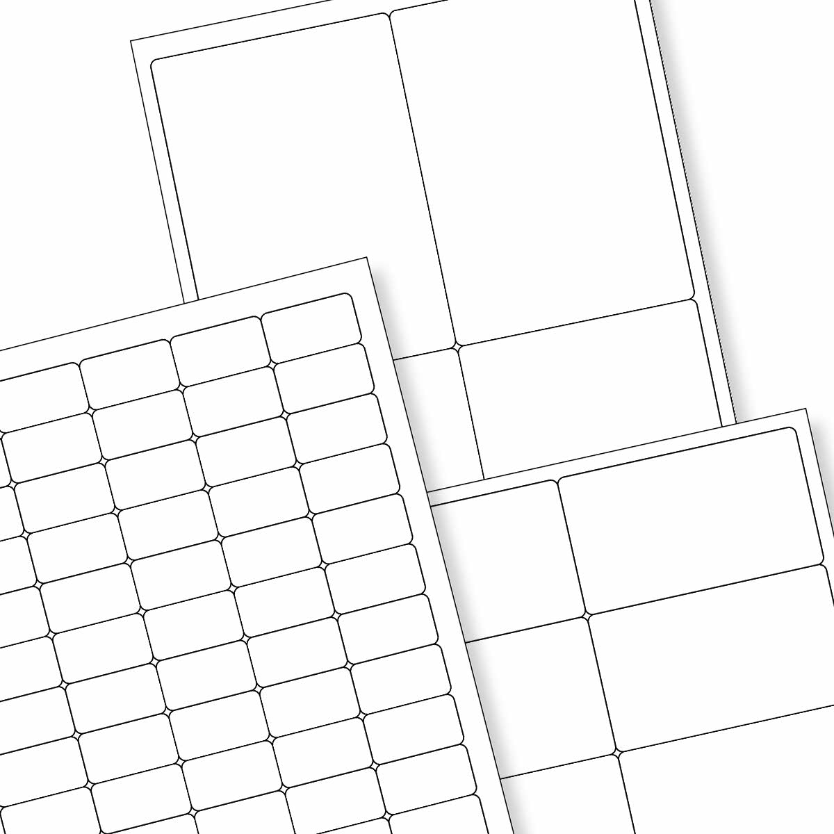 Étiquettes adhésives blanches et transparentes