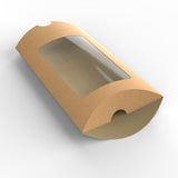 Boîtes oreillers Kraft avec fenêtre
